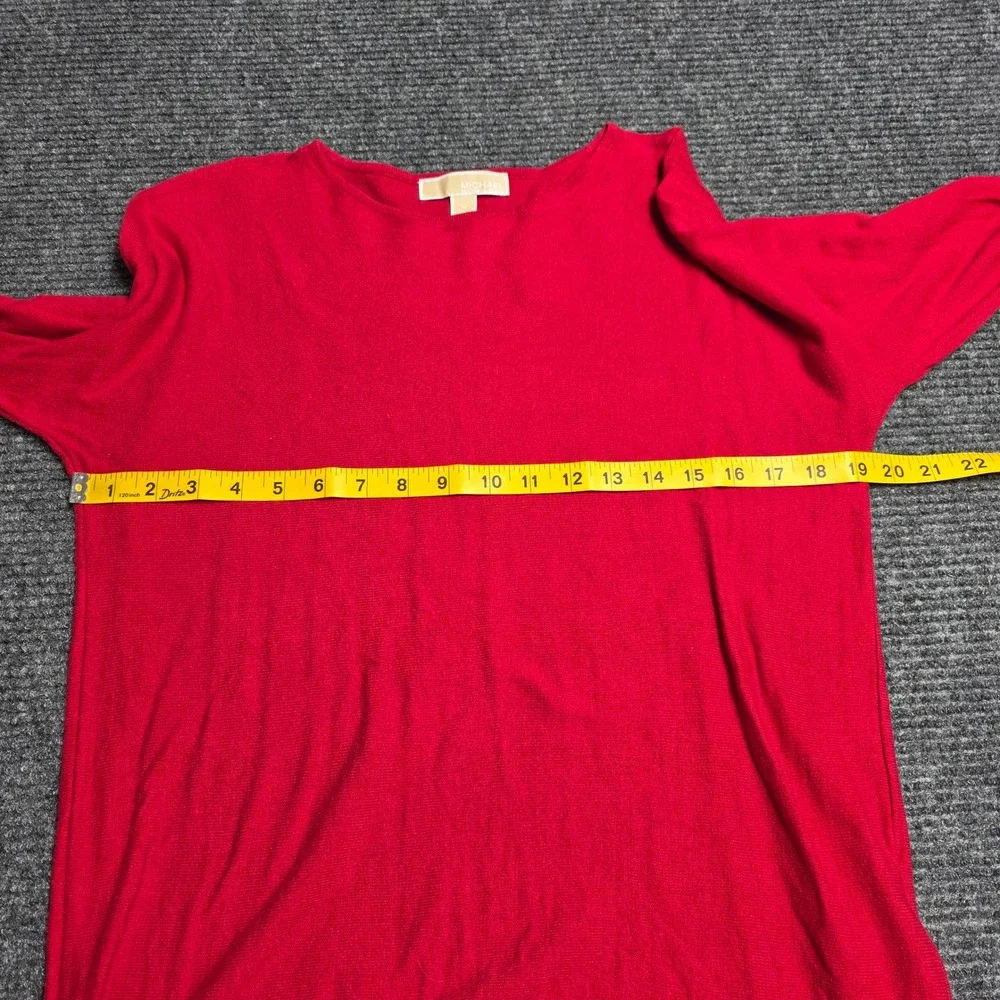 Michael Kors Crew Neck Sweater‎ Top Women Size Medium Red Long Sleeve